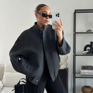 Zara Wool Blend Bomber Jacket